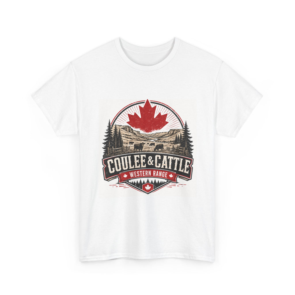 Coulee & Cattle Western Ranch T-Shirt — Canadian Maple Logo Tee
