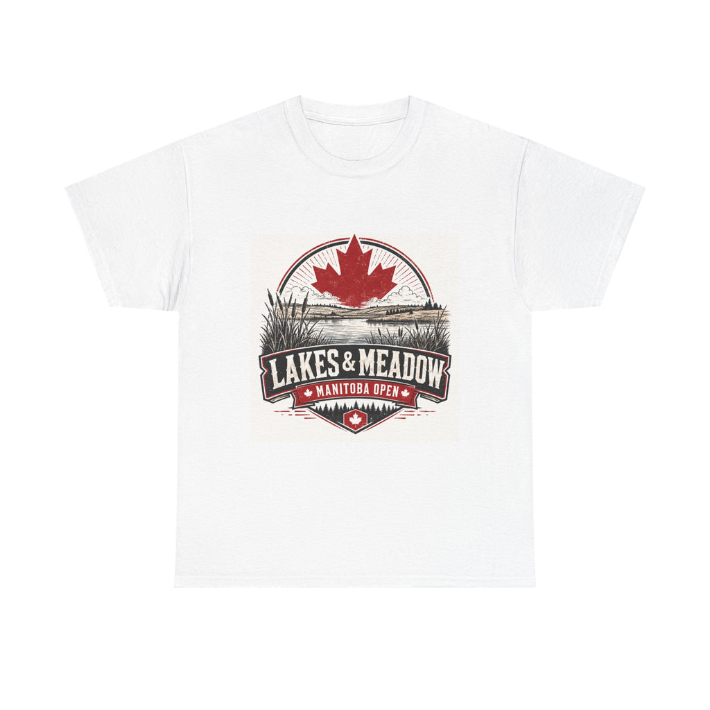 Lakes & Meadow Manitoba Tee — Canadian Maple Outdoor Graphic T-Shirt