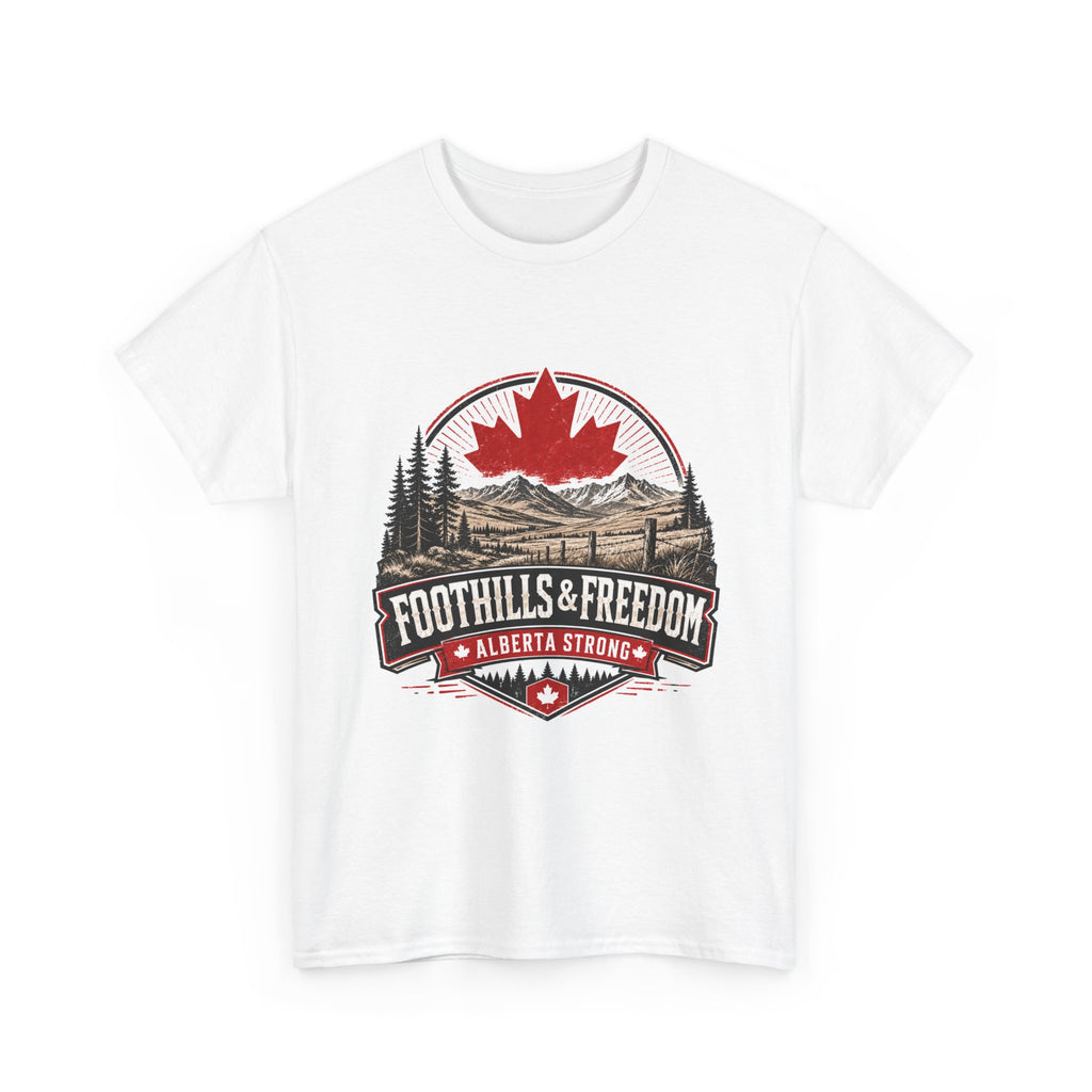 Canada Foothills & Freedom T-Shirt — Alberta Strong Mountain Graphic Tee