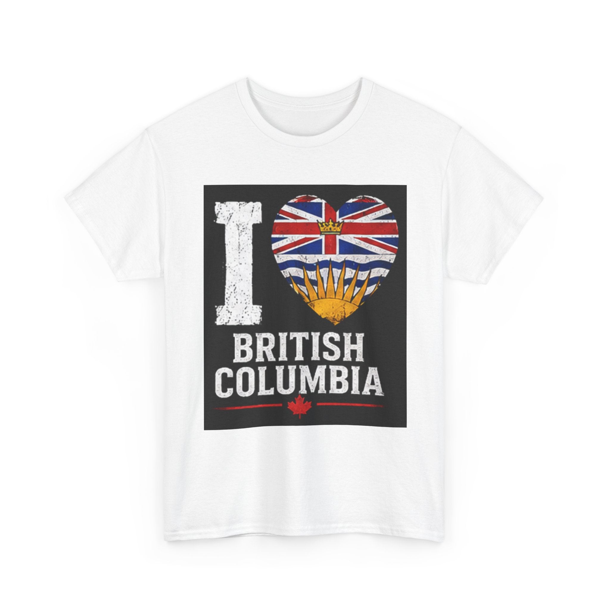 I Heart British Columbia T-Shirt — Canada Pride Tee with BC Flag Heart