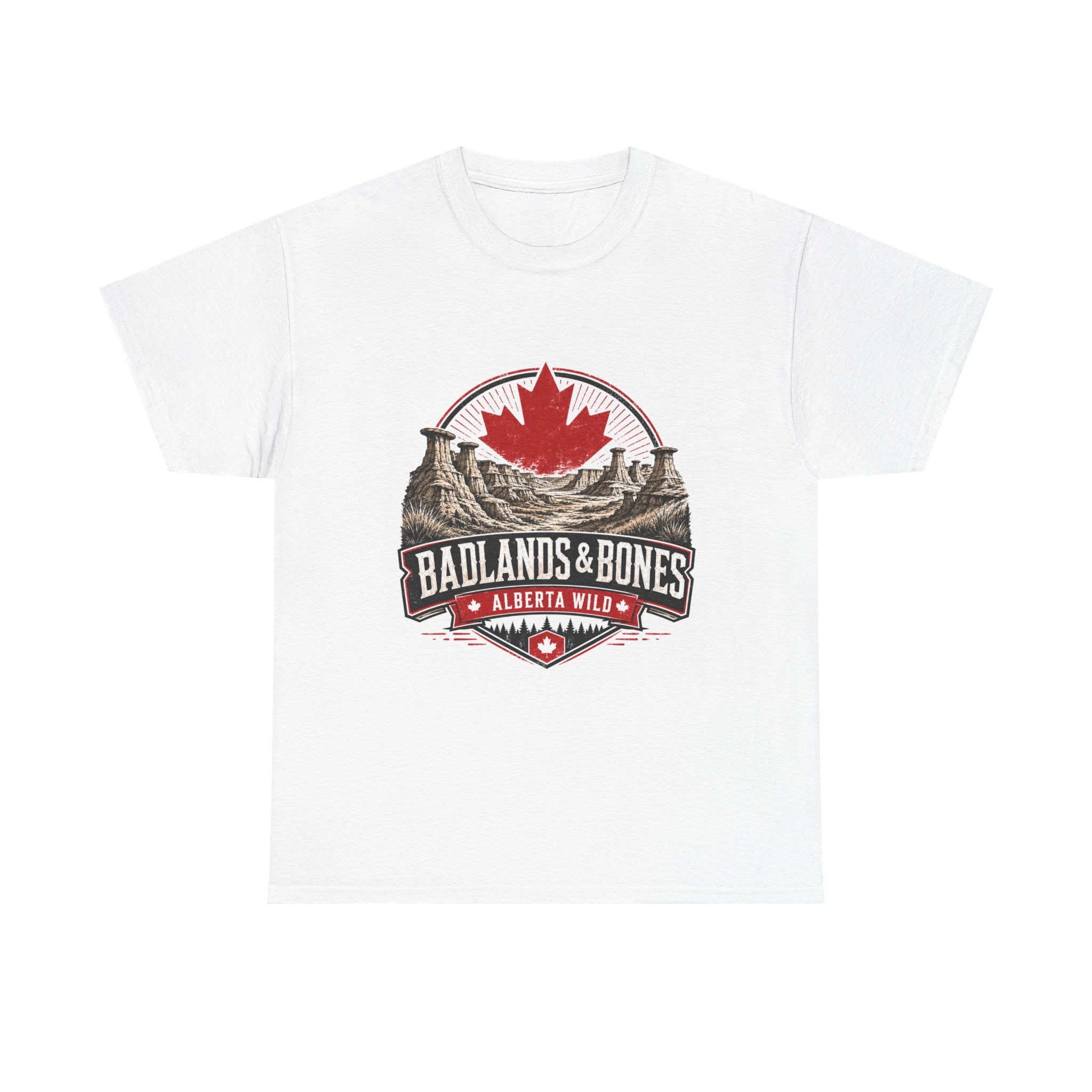 Badlands & Bones Alberta Wild Tee — Canadian Maple Logo T-Shirt