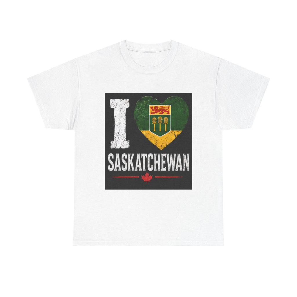 I Heart Saskatchewan T-Shirt — Vintage Provincial Flag Canada Tee