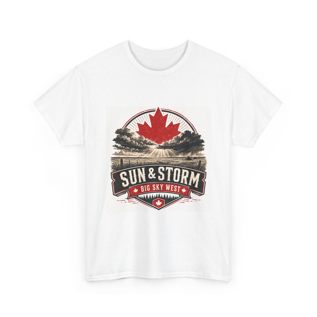 Sun & Storm Big Sky West Graphic Tee — Canadian Maple Badge T-Shirt