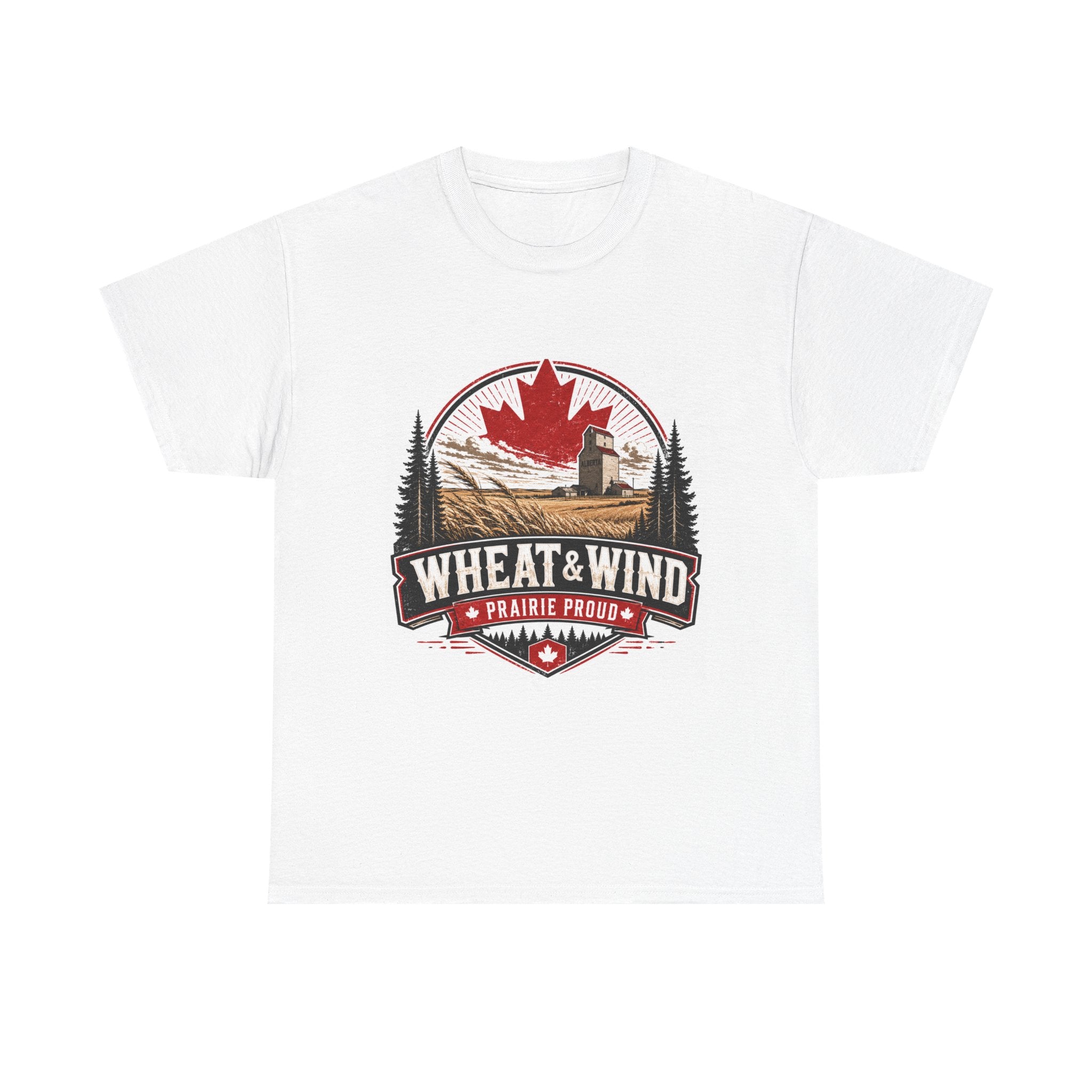 Wheat & Wind Prairie Proud T‑Shirt — Canadian Farm Vintage Logo Tee