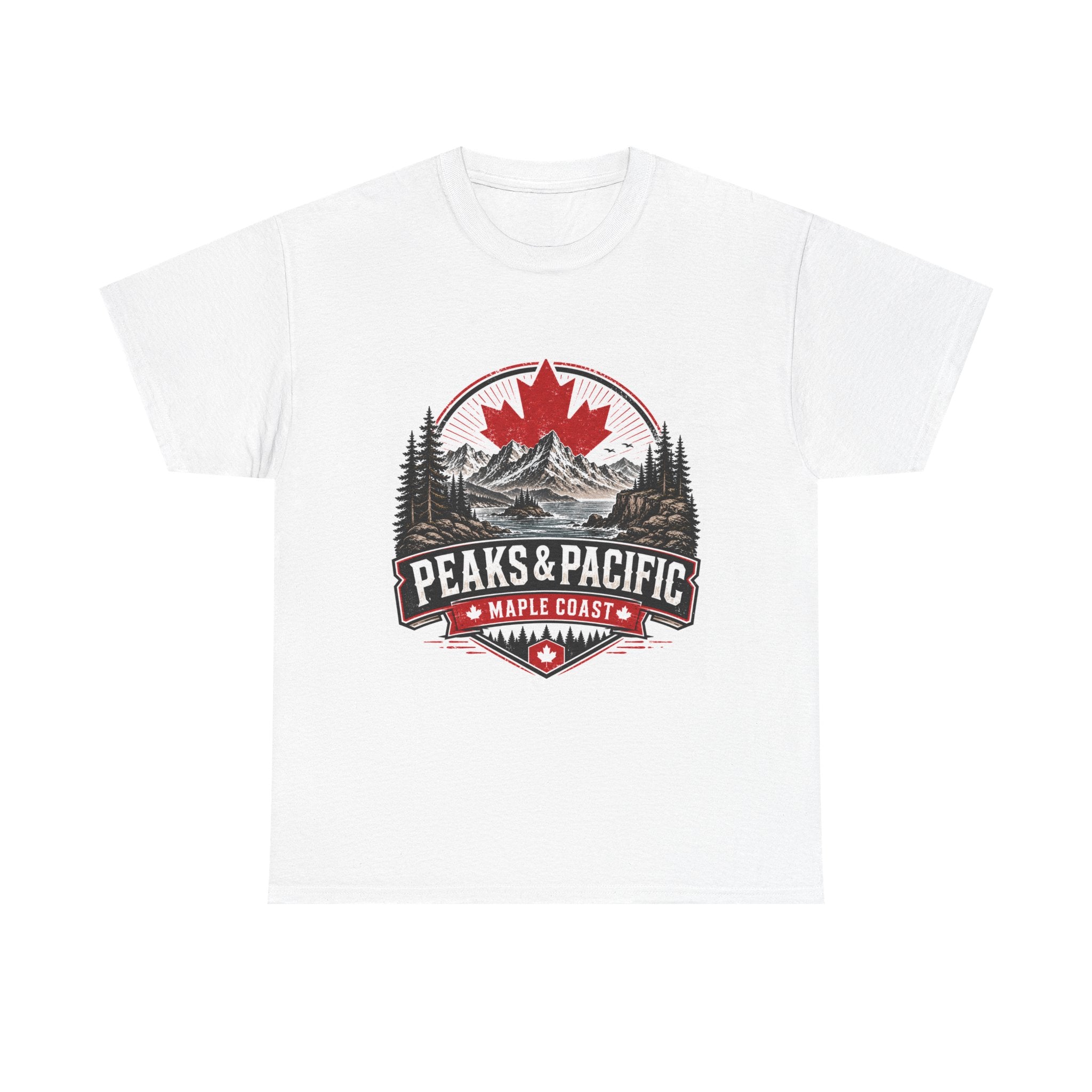 Peaks & Pacific Maple Coast T-Shirt — Canadian Mountain Adventure Tee