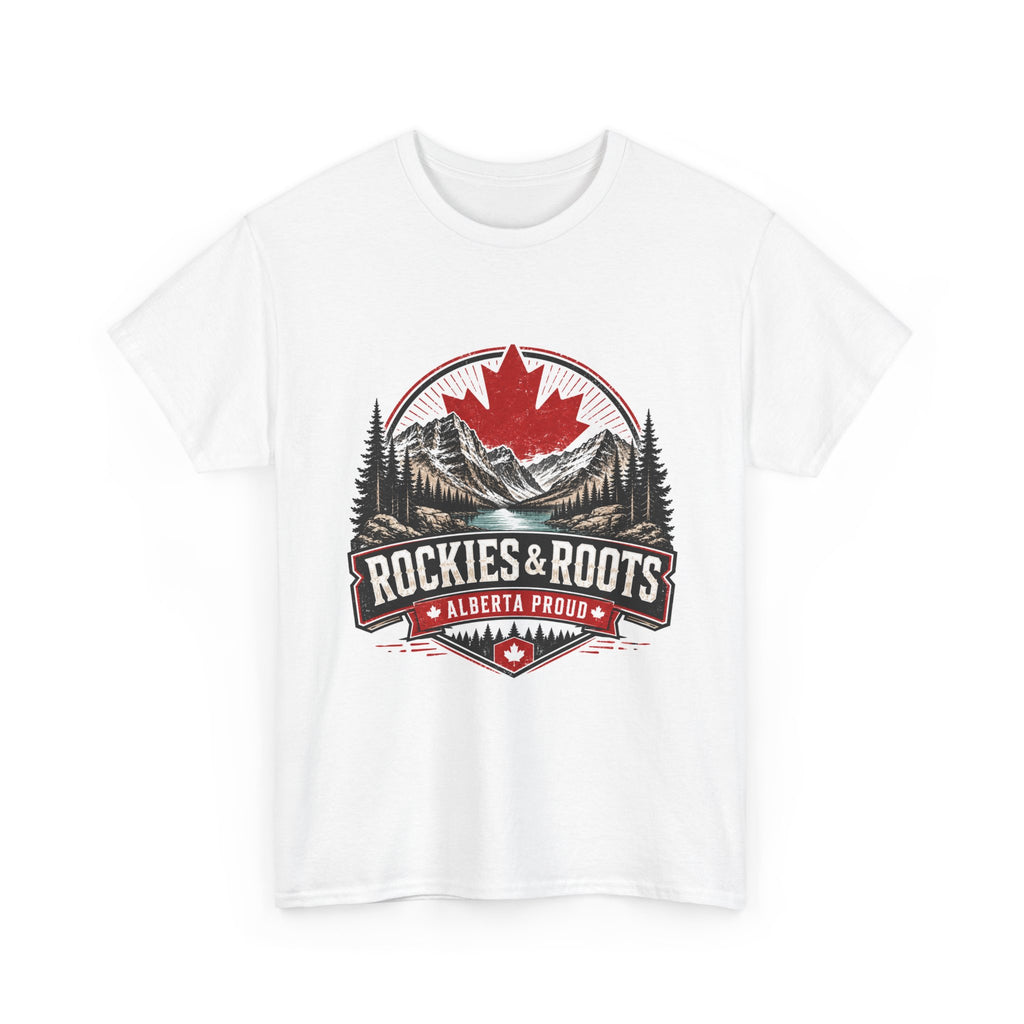 Rockies & Roots Alberta Proud T-Shirt — Canadian Maple Mountain Tee