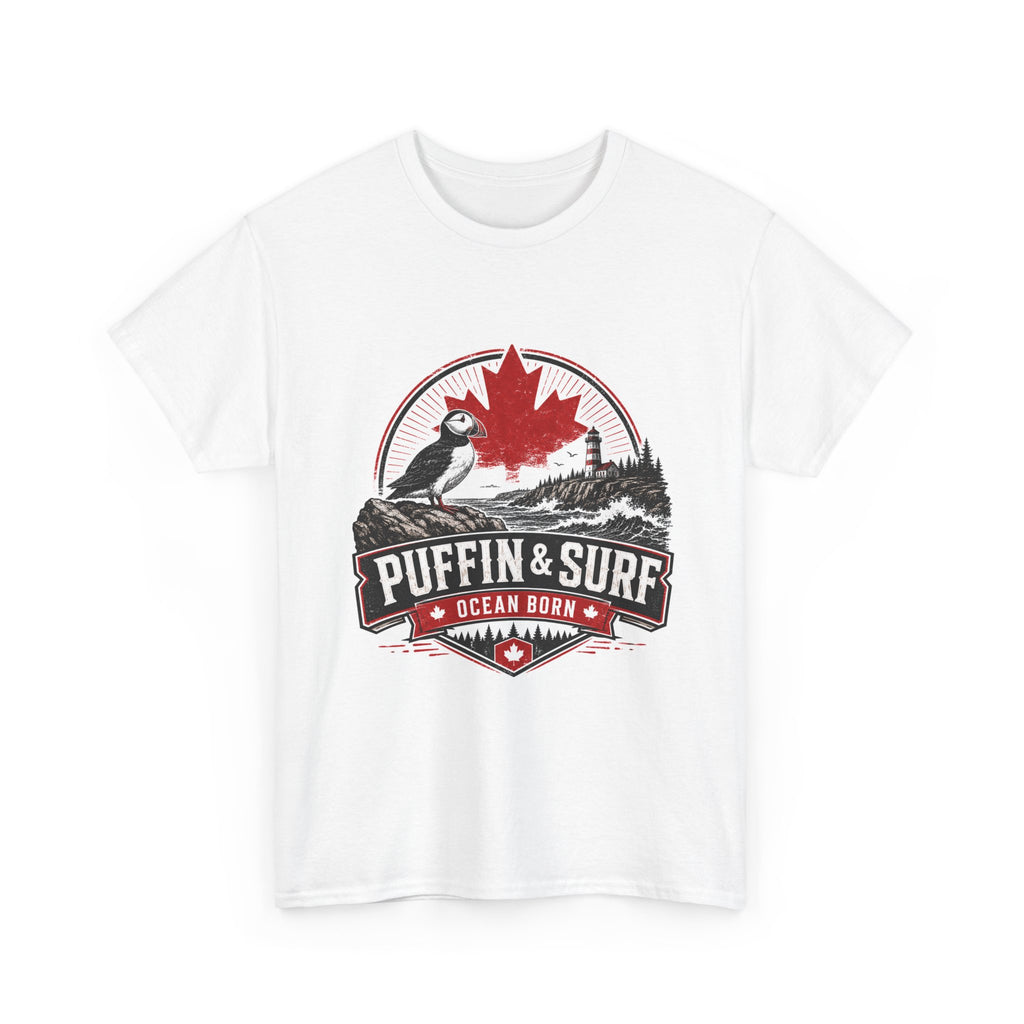 Puffin & Surf T-Shirt — Ocean Born Canadian Graphic Tee
