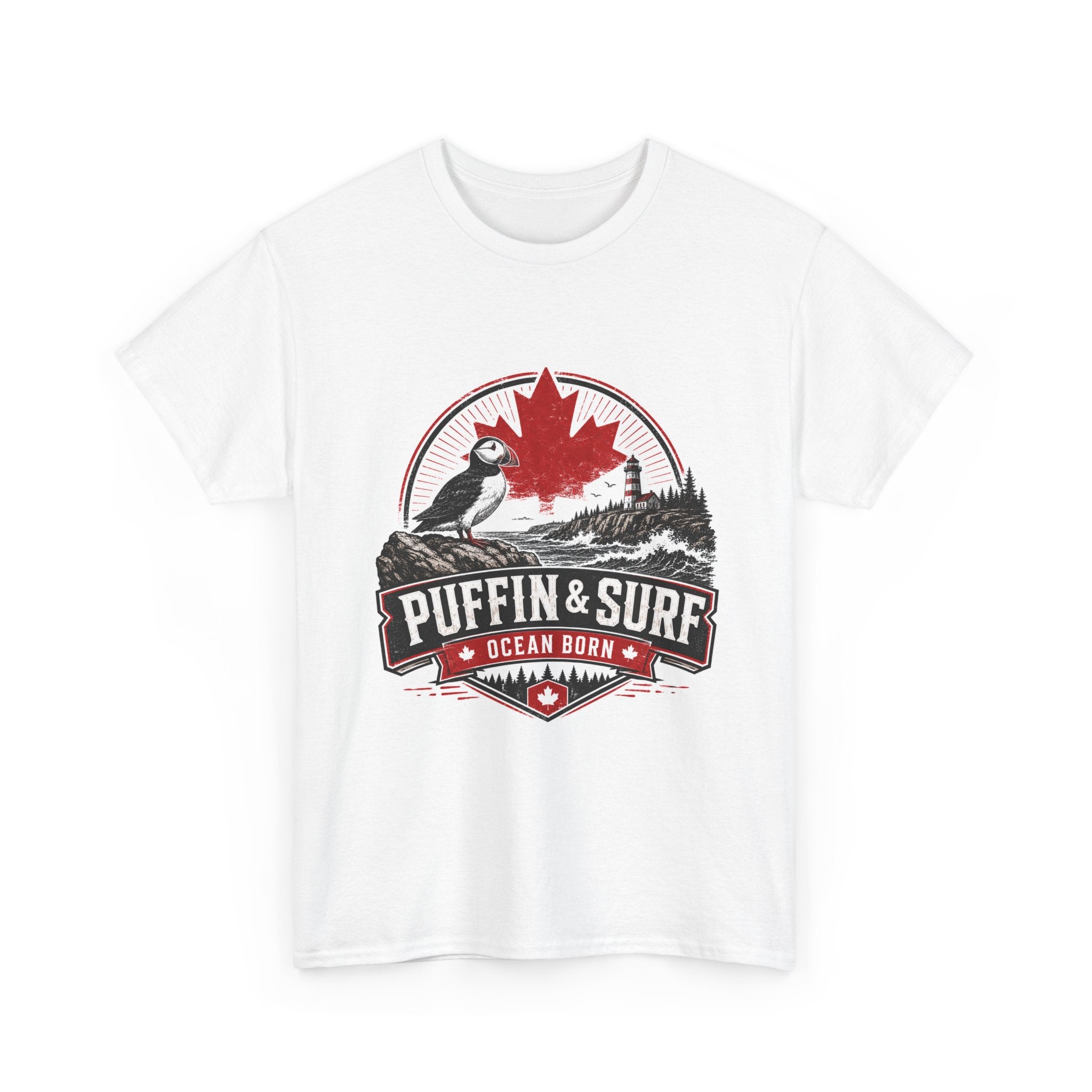 Puffin & Surf T-Shirt — Ocean Born Canadian Graphic Tee