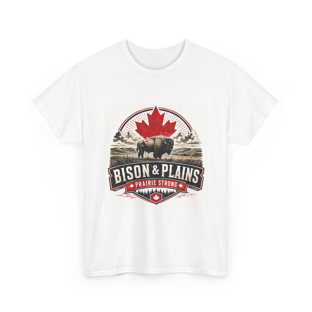 Bison & Plains Tee — Prairie Strong Canadian Buffalo T-Shirt
