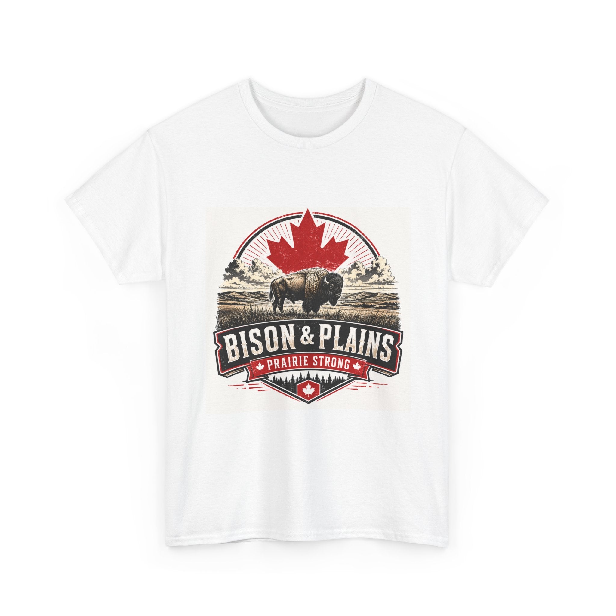 Bison & Plains Tee — Prairie Strong Canadian Buffalo T-Shirt