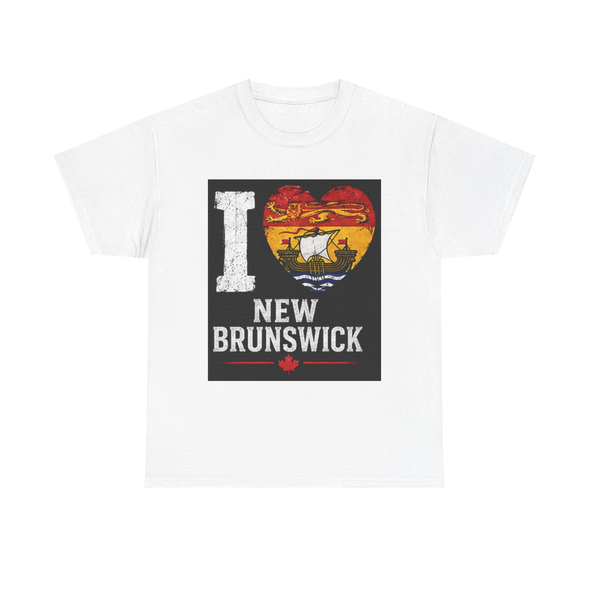 I Love New Brunswick T-Shirt – Retro Heart Flag Design