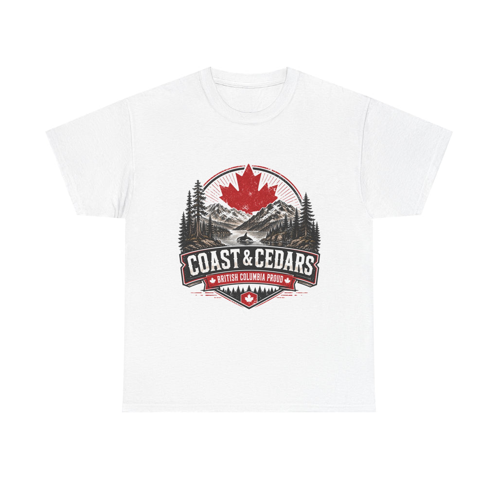 Coast & Cedars Canada Tee — British Columbia Mountain Maple Leaf Shirt