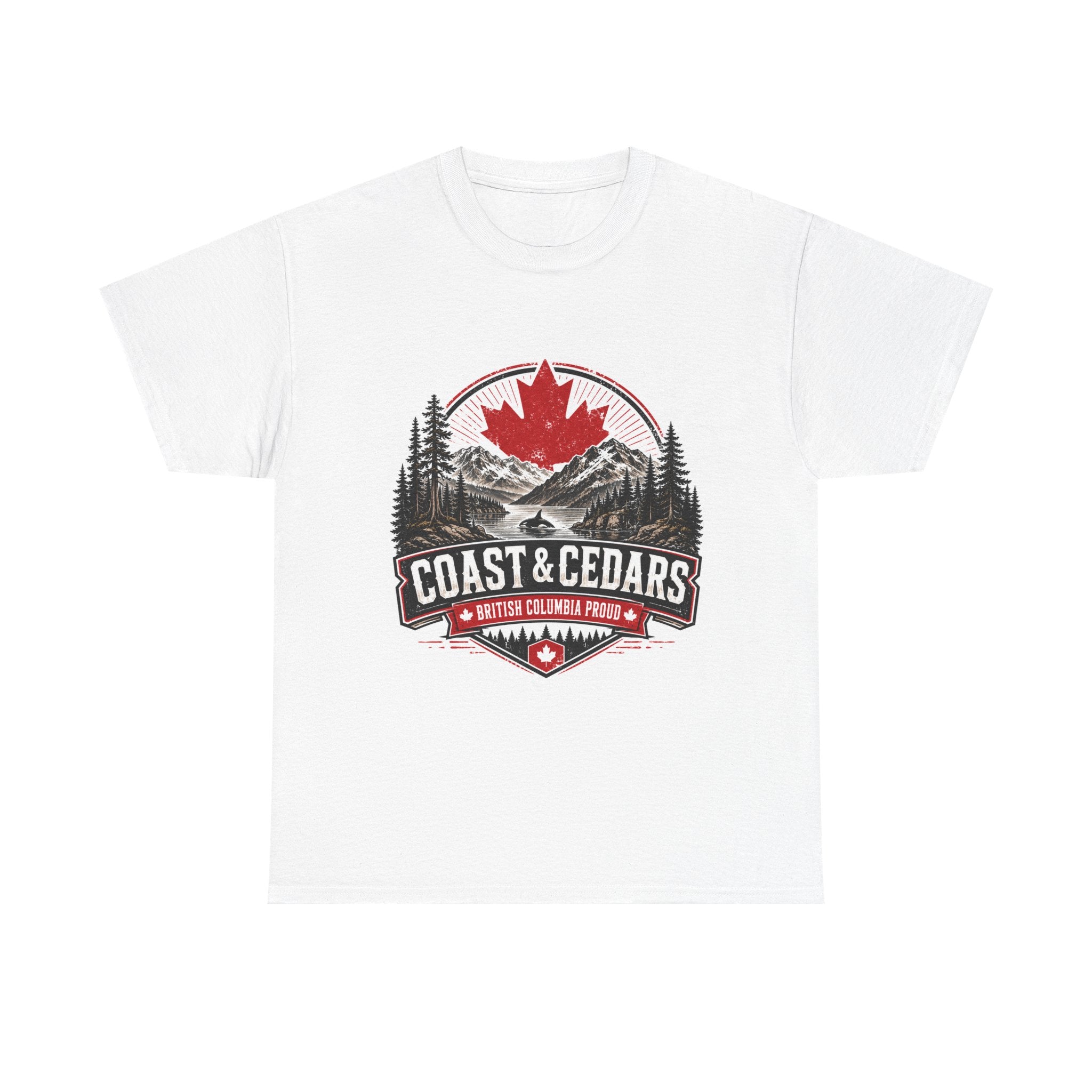 Coast & Cedars Canada Tee — British Columbia Mountain Maple Leaf Shirt
