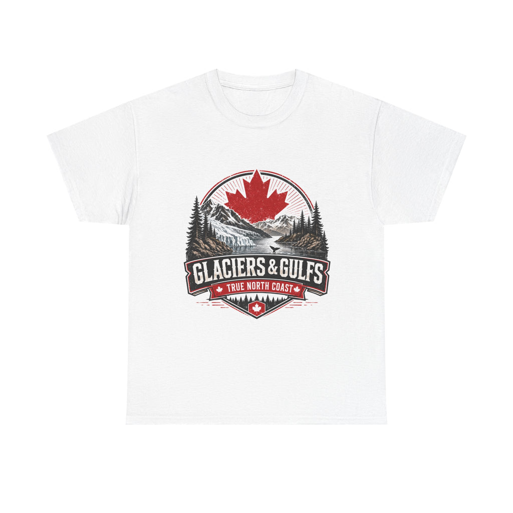 Glaciers & Gulfs Canada Mountain T-Shirt — True North Coast Vintage Maple Tee