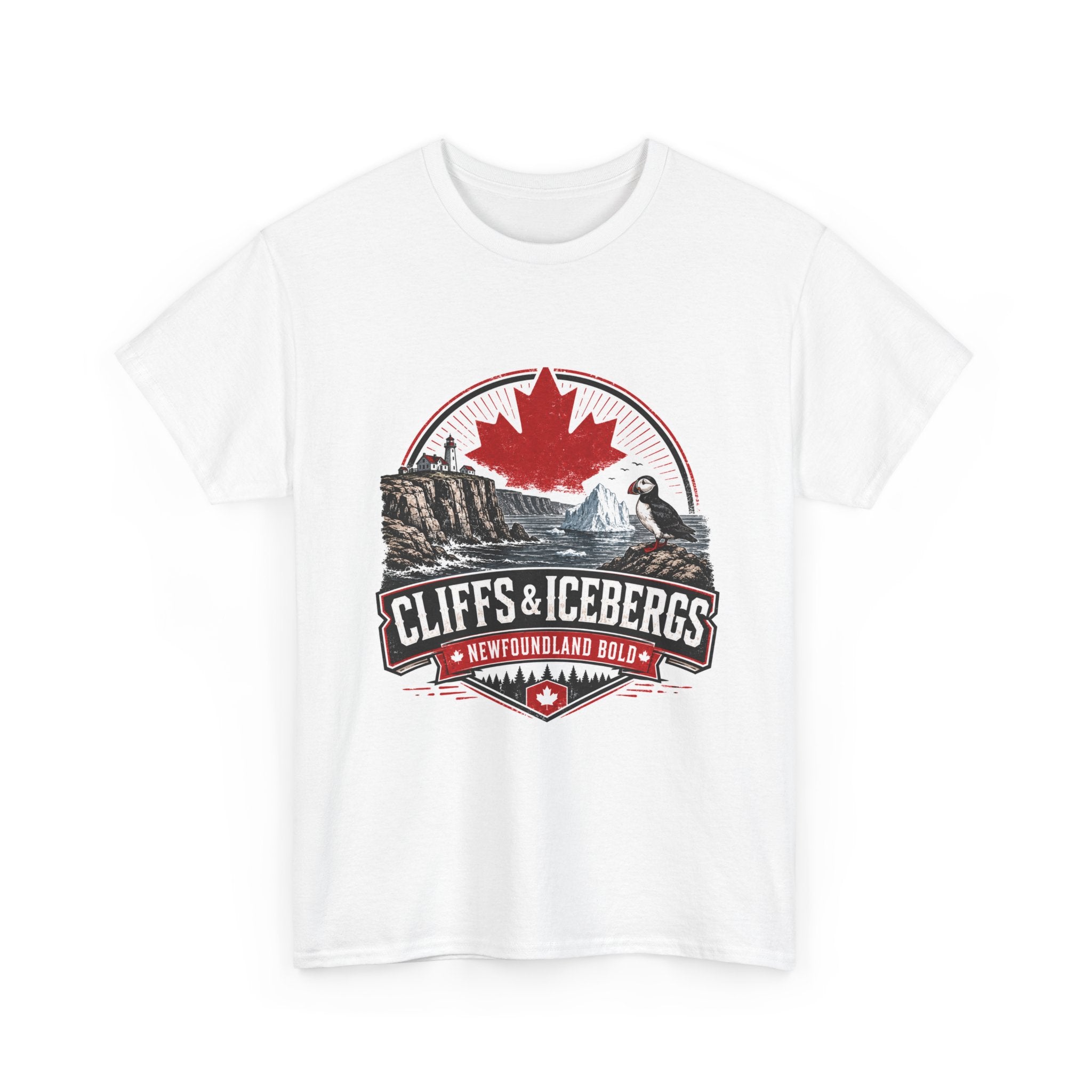 Cliffs & Icebergs Newfoundland Badge T-Shirt