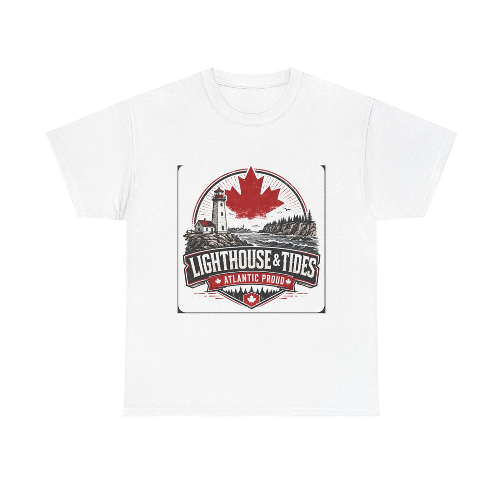 Lighthouse & Tides Atlantic Canada Tee — Canadian Maple Leaf Coastal Vintage T-Shirt