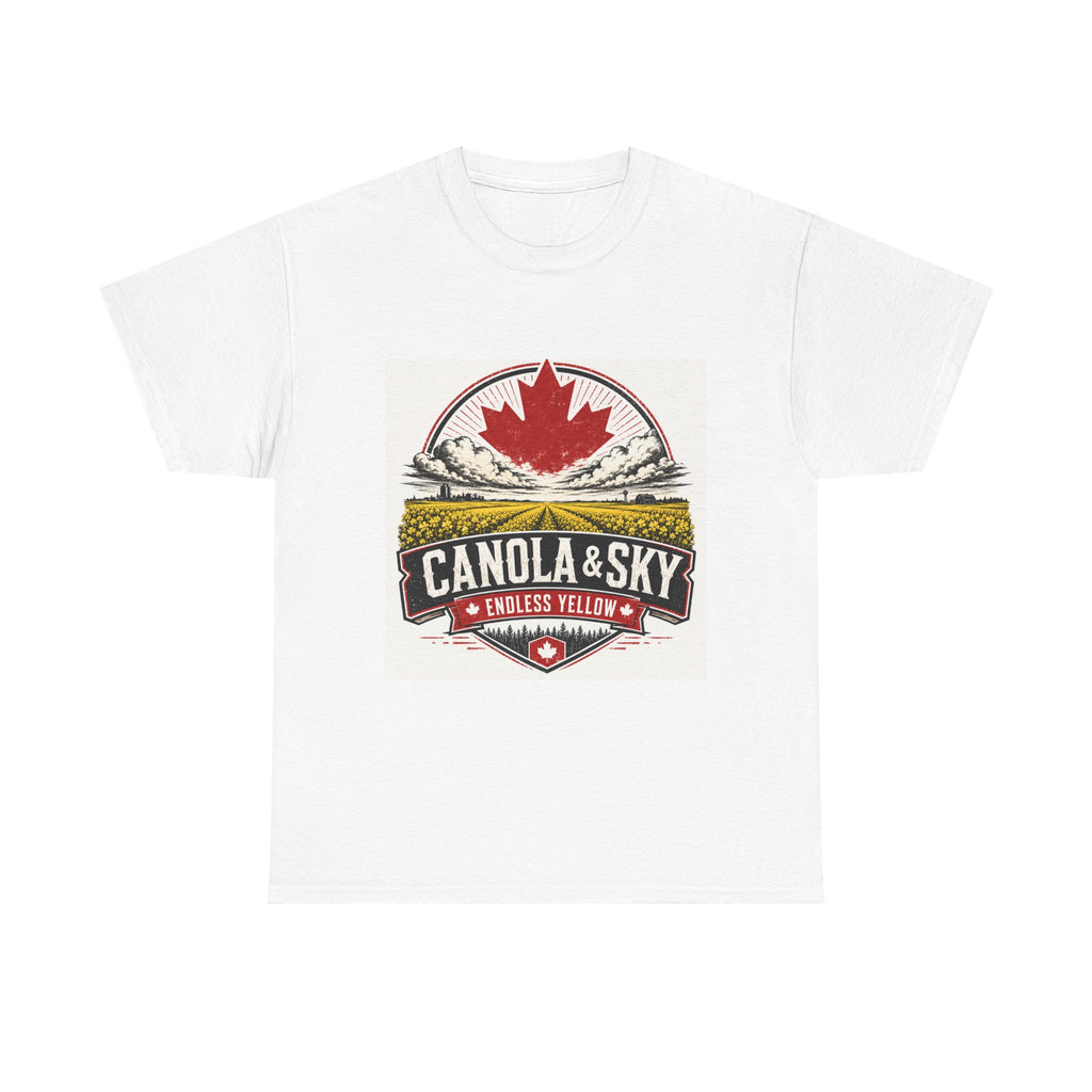 Canola & Sky Graphic Tee – Canadian Maple Farm Landscape Shirt