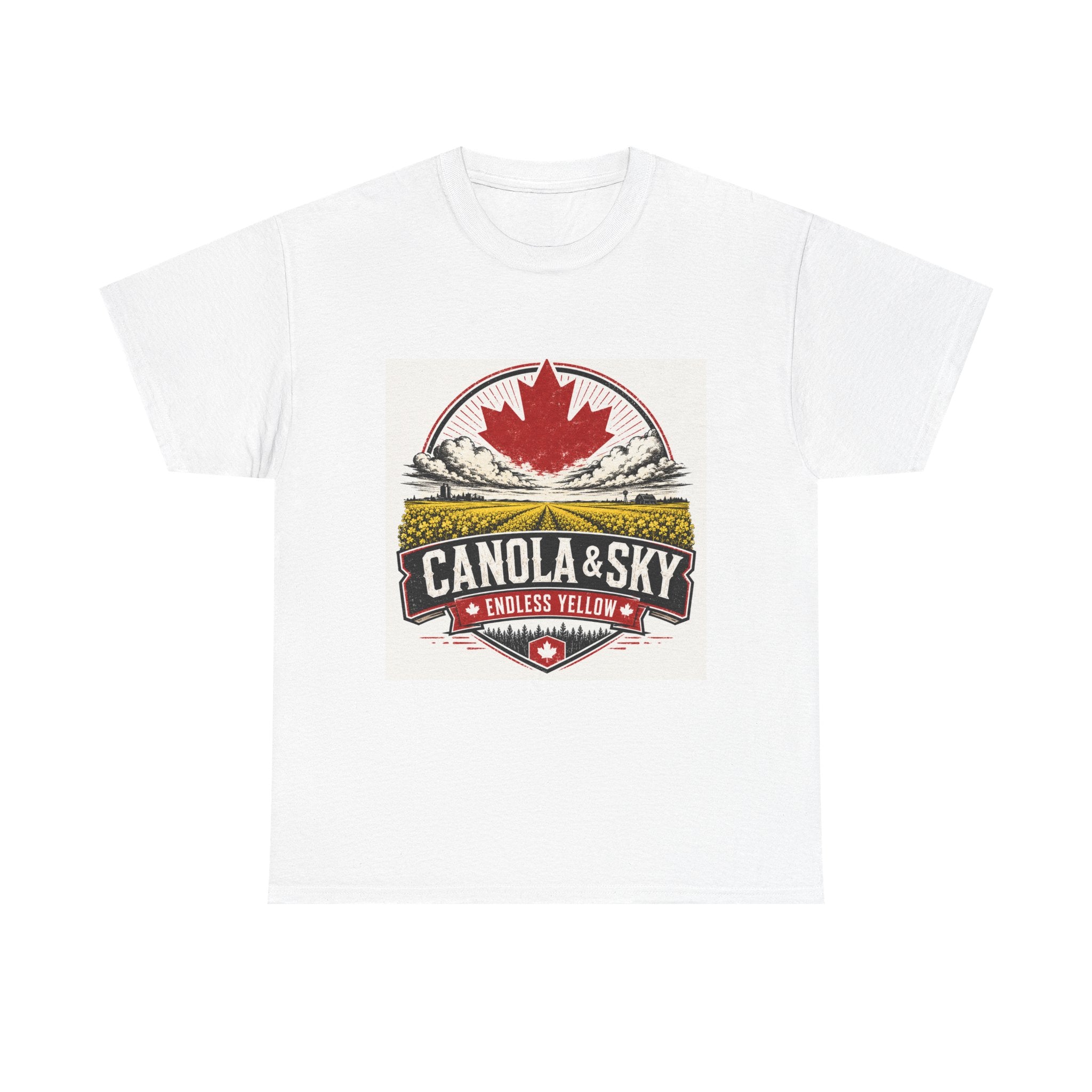 Canola & Sky Graphic Tee – Canadian Maple Farm Landscape Shirt