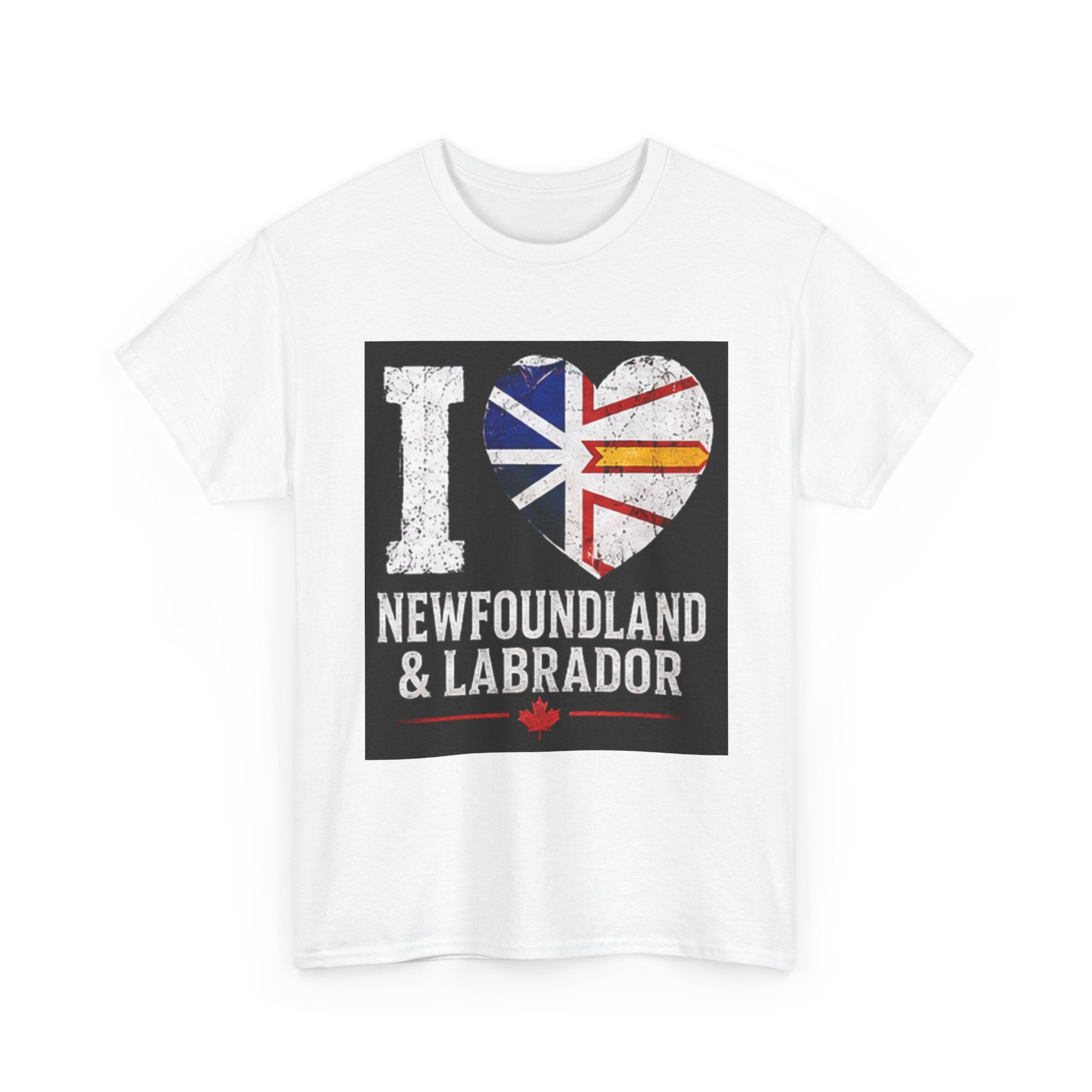 I Heart Newfoundland & Labrador T-Shirt — Canada Flag Heart Provincial Pride Tee