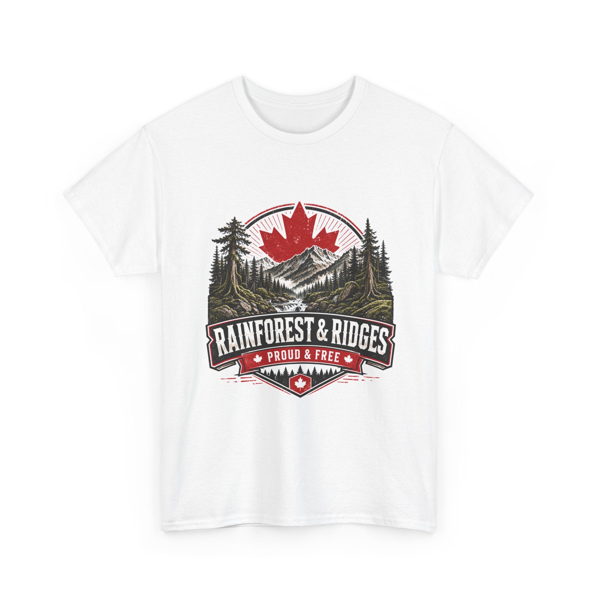 Rainforest & Ridges Tee — Canadian Maple Outdoor Adventure T-Shirt