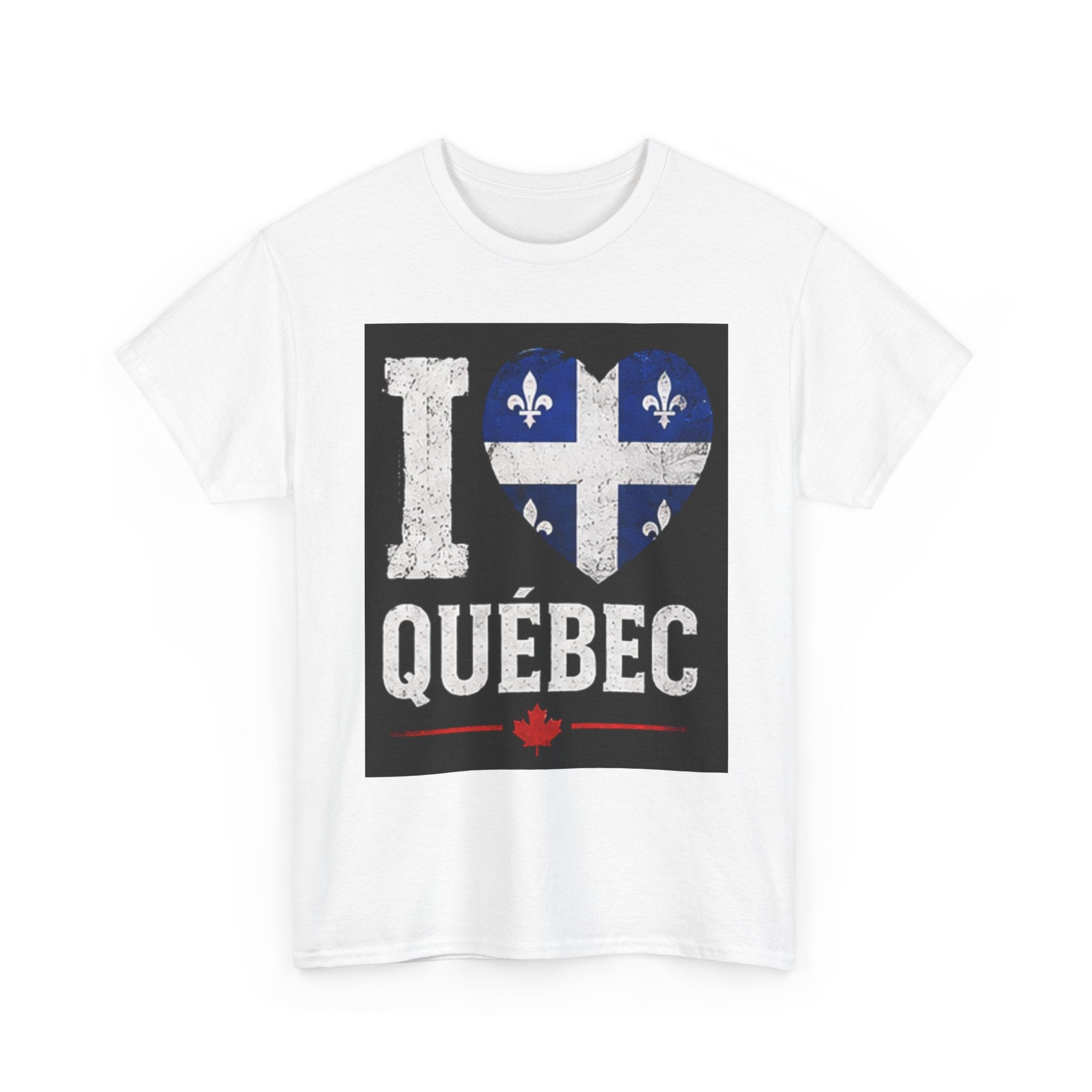 I Heart Québec T-Shirt — Québec Flag Heart Travel Tee