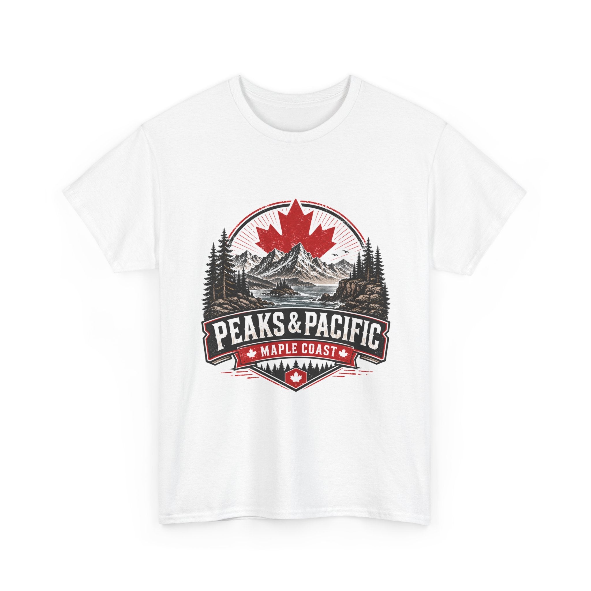 Peaks & Pacific Maple Coast T-Shirt — Canadian Mountain Adventure Tee