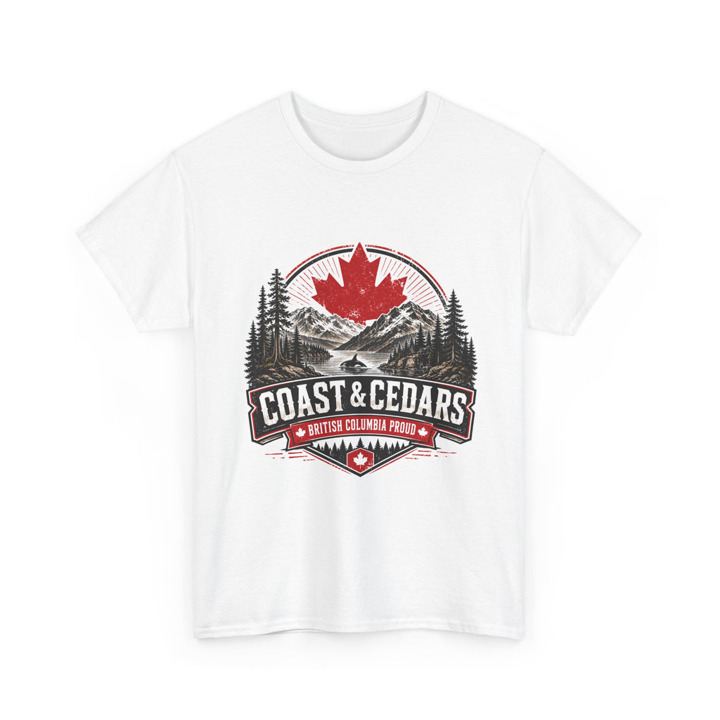 Coast & Cedars Canada Tee — British Columbia Mountain Maple Leaf Shirt