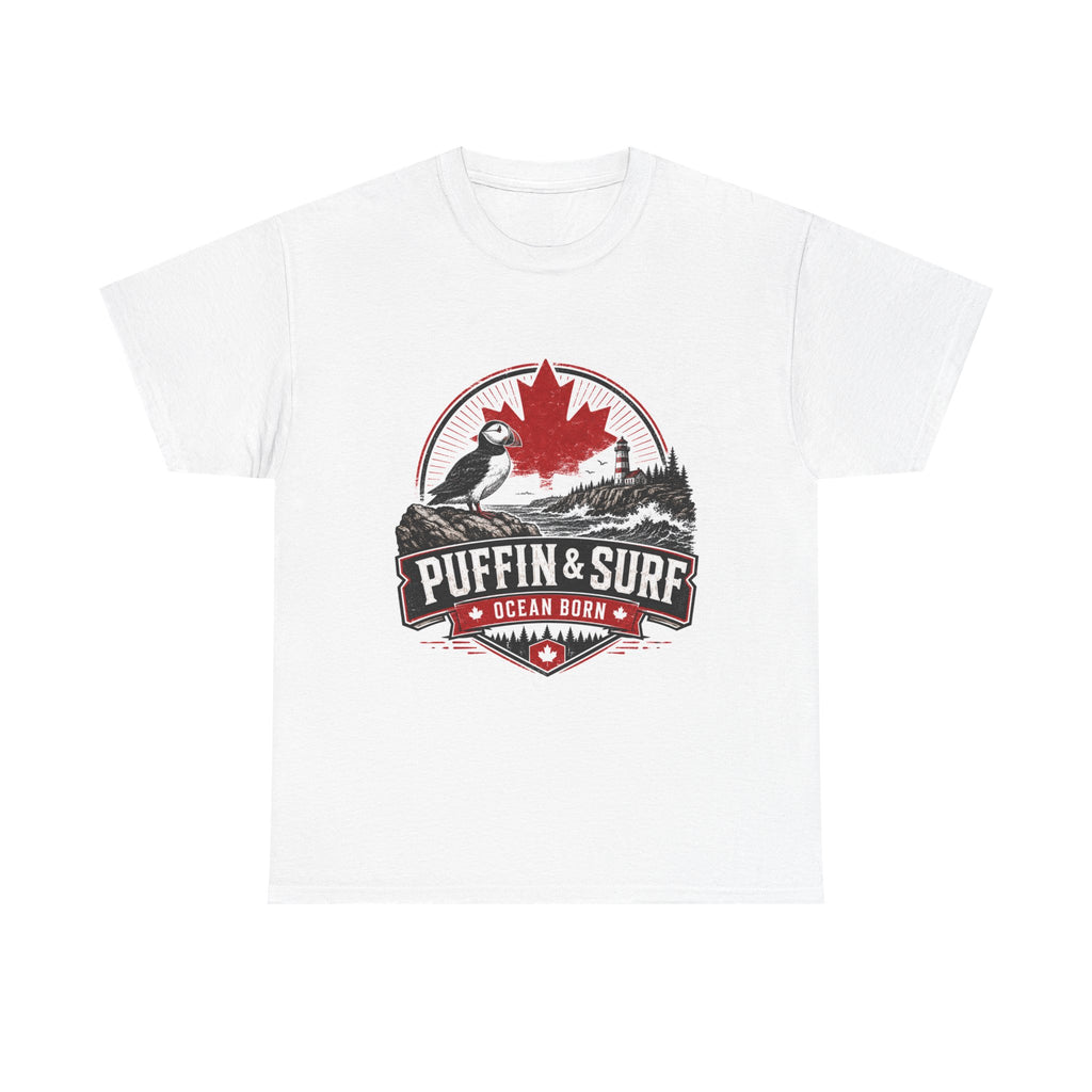 Puffin & Surf T-Shirt — Ocean Born Canadian Graphic Tee