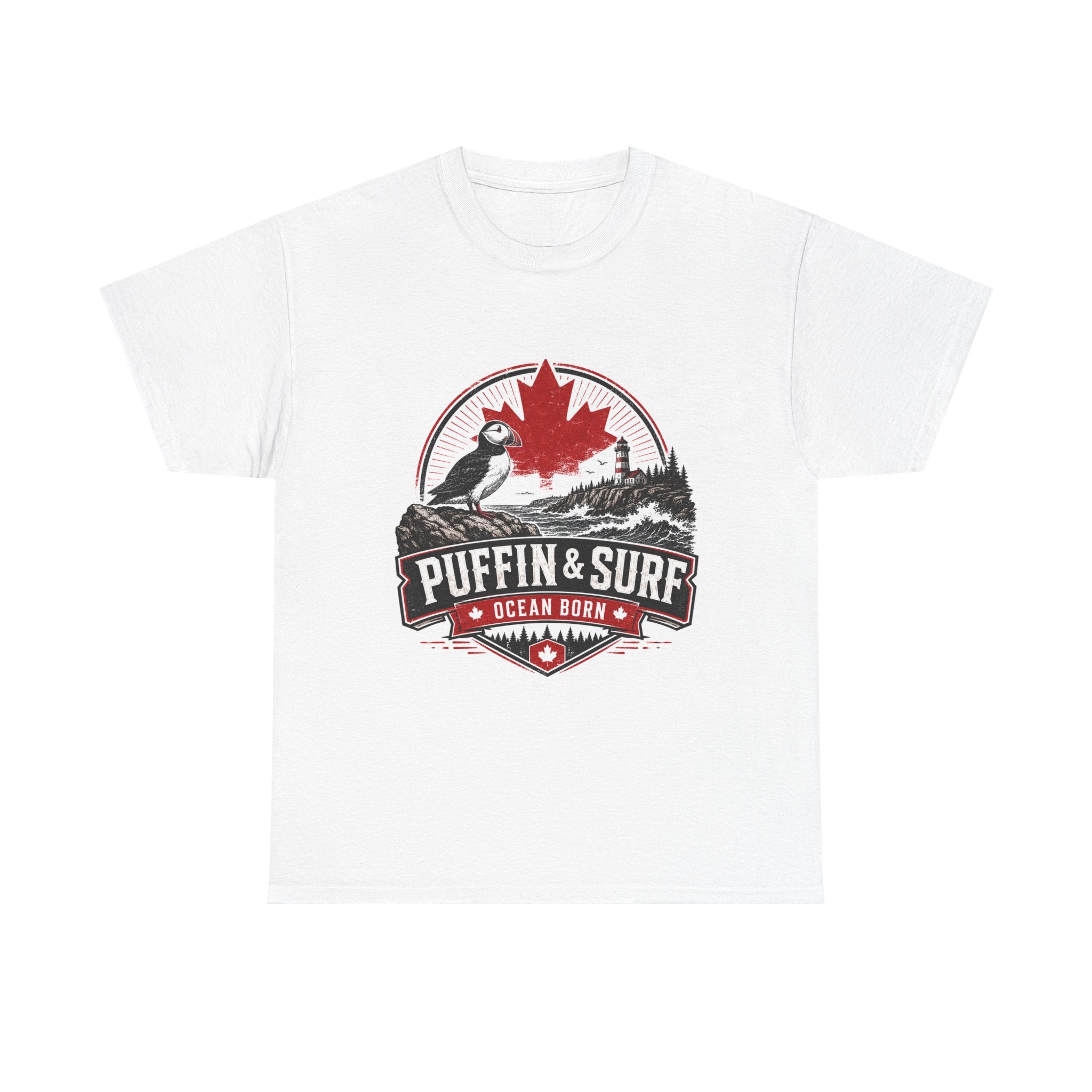 Puffin & Surf T-Shirt — Ocean Born Canadian Graphic Tee