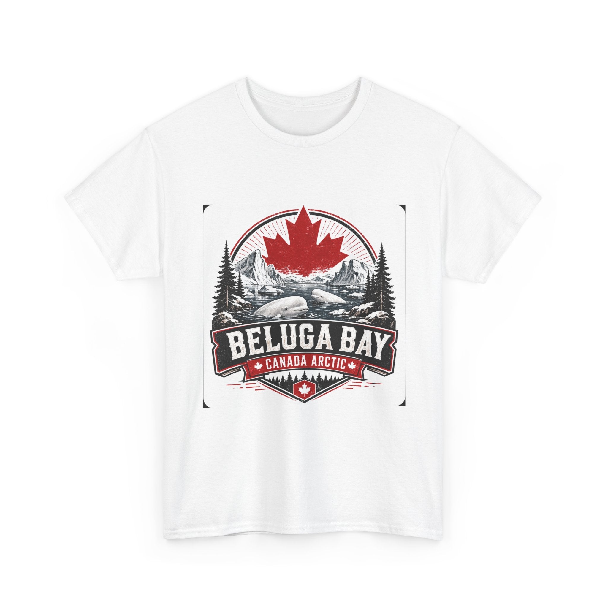 Beluga Bay Canada Arctic T-Shirt — Vintage Maple Leaf Mountain Graphic Tee