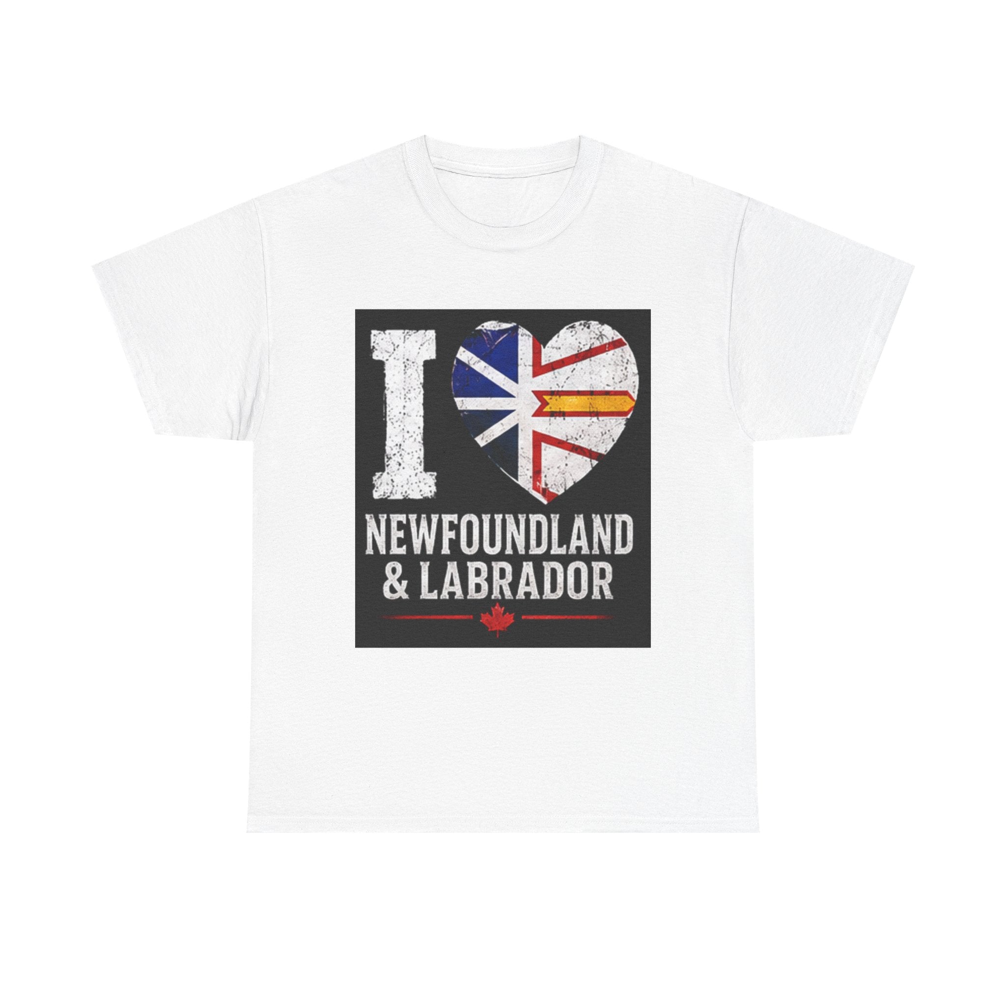 I Heart Newfoundland & Labrador T-Shirt — Canada Flag Heart Provincial Pride Tee