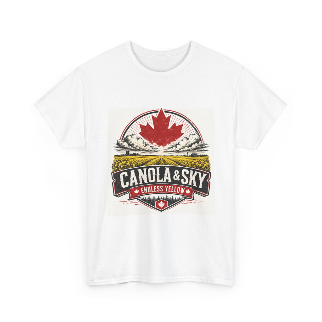 Canola & Sky Graphic Tee – Canadian Maple Farm Landscape Shirt