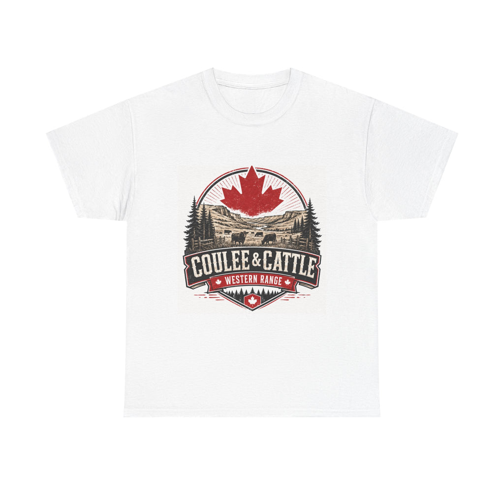 Coulee & Cattle Western Ranch T-Shirt — Canadian Maple Logo Tee