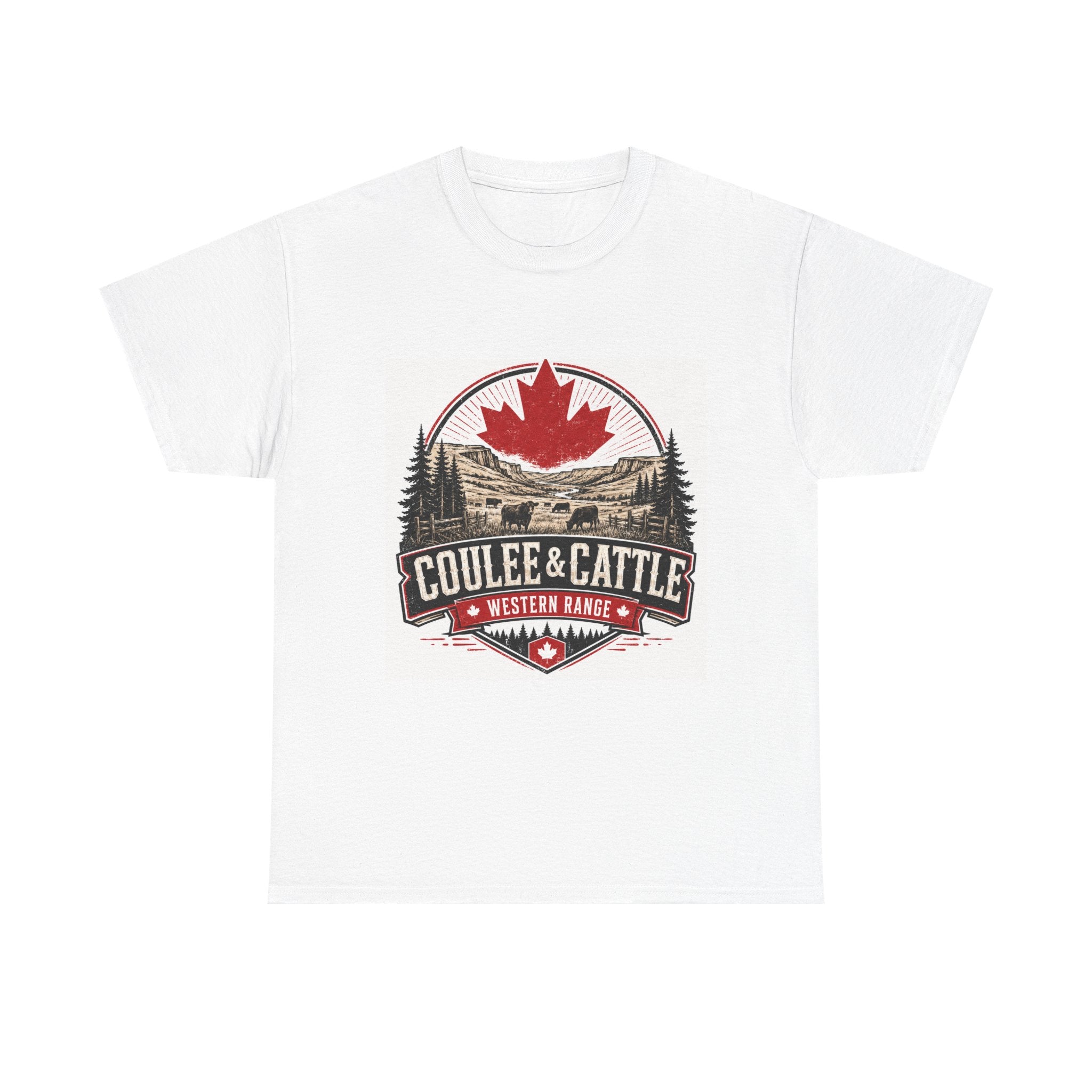 Coulee & Cattle Western Ranch T-Shirt — Canadian Maple Logo Tee