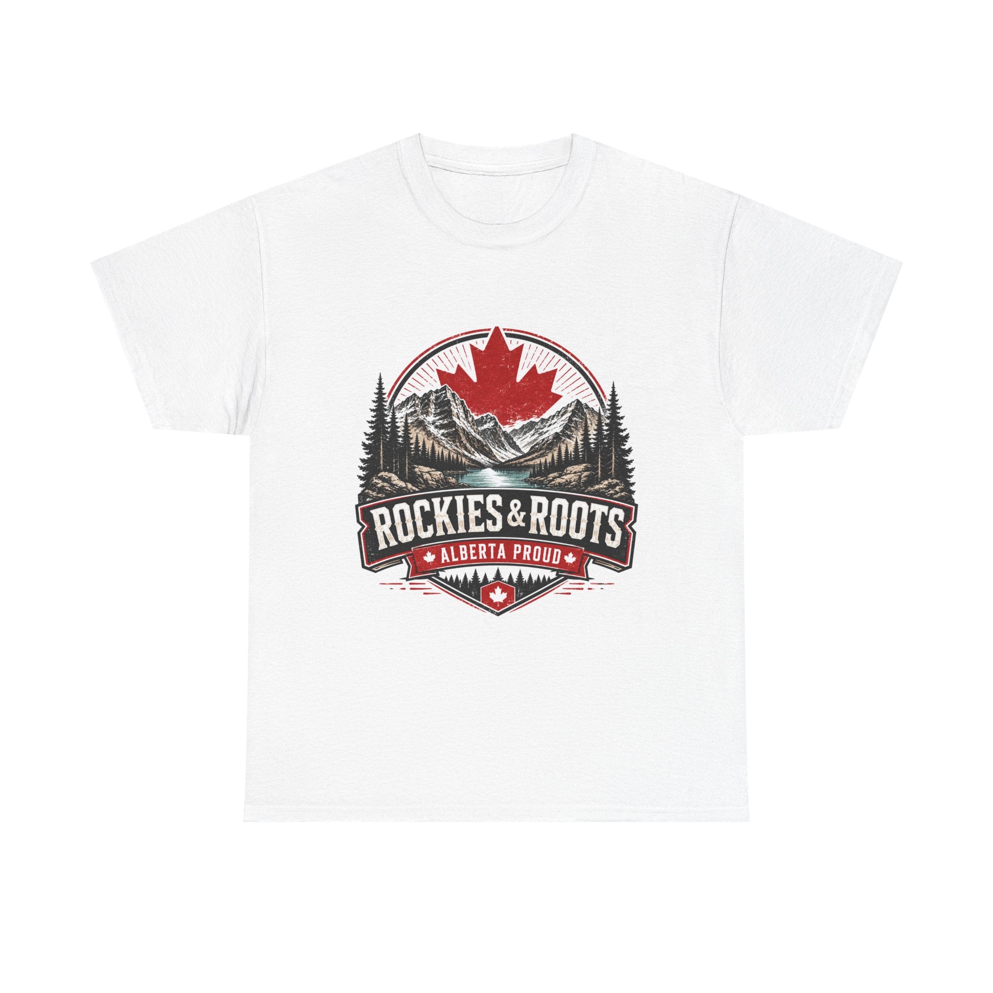 Rockies & Roots Alberta Proud T-Shirt — Canadian Maple Mountain Tee