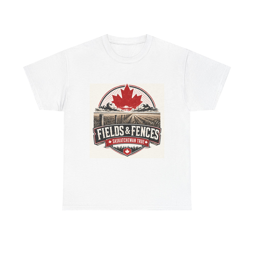 Fields & Fences Saskatchewan Tee — Canadian Maple Leaf Farm Vintage Shirt
