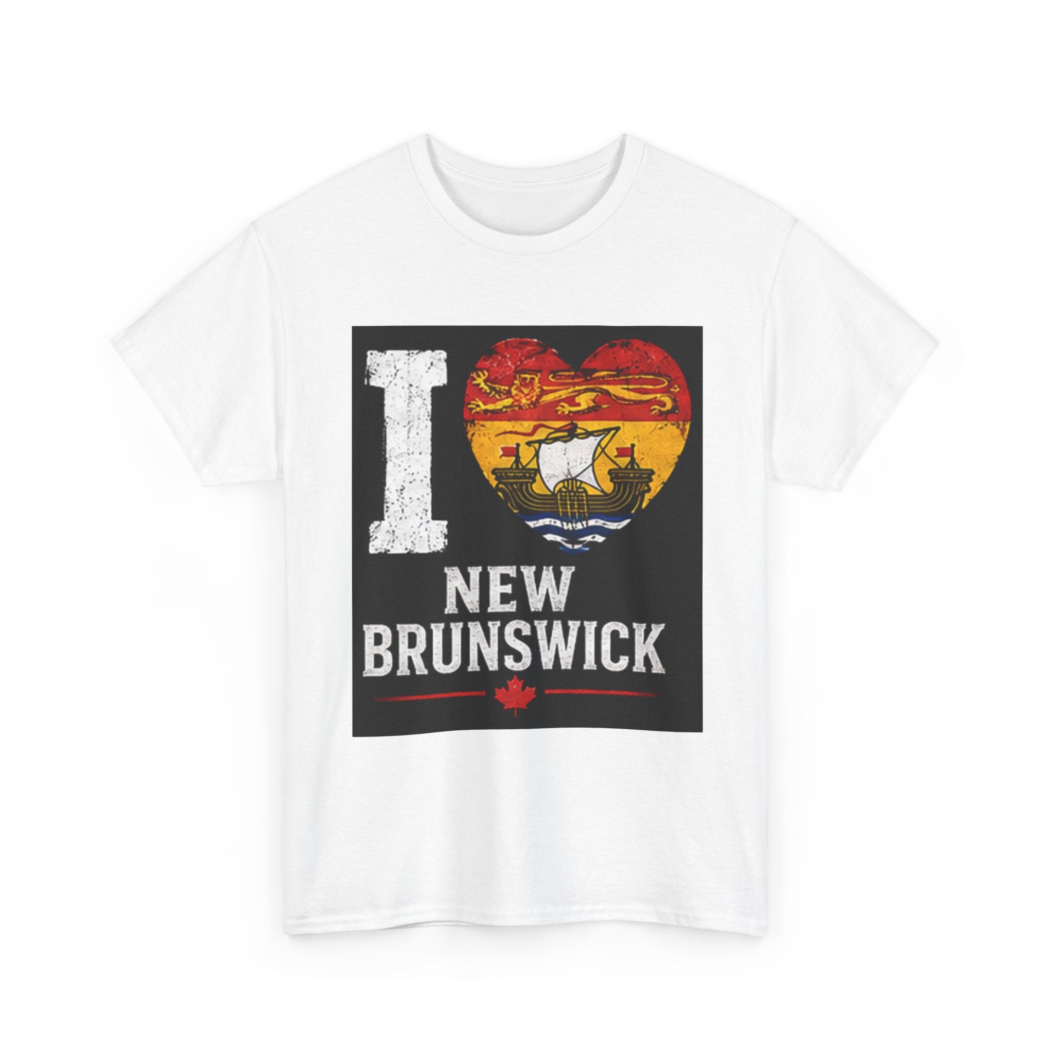 I Love New Brunswick T-Shirt – Retro Heart Flag Design