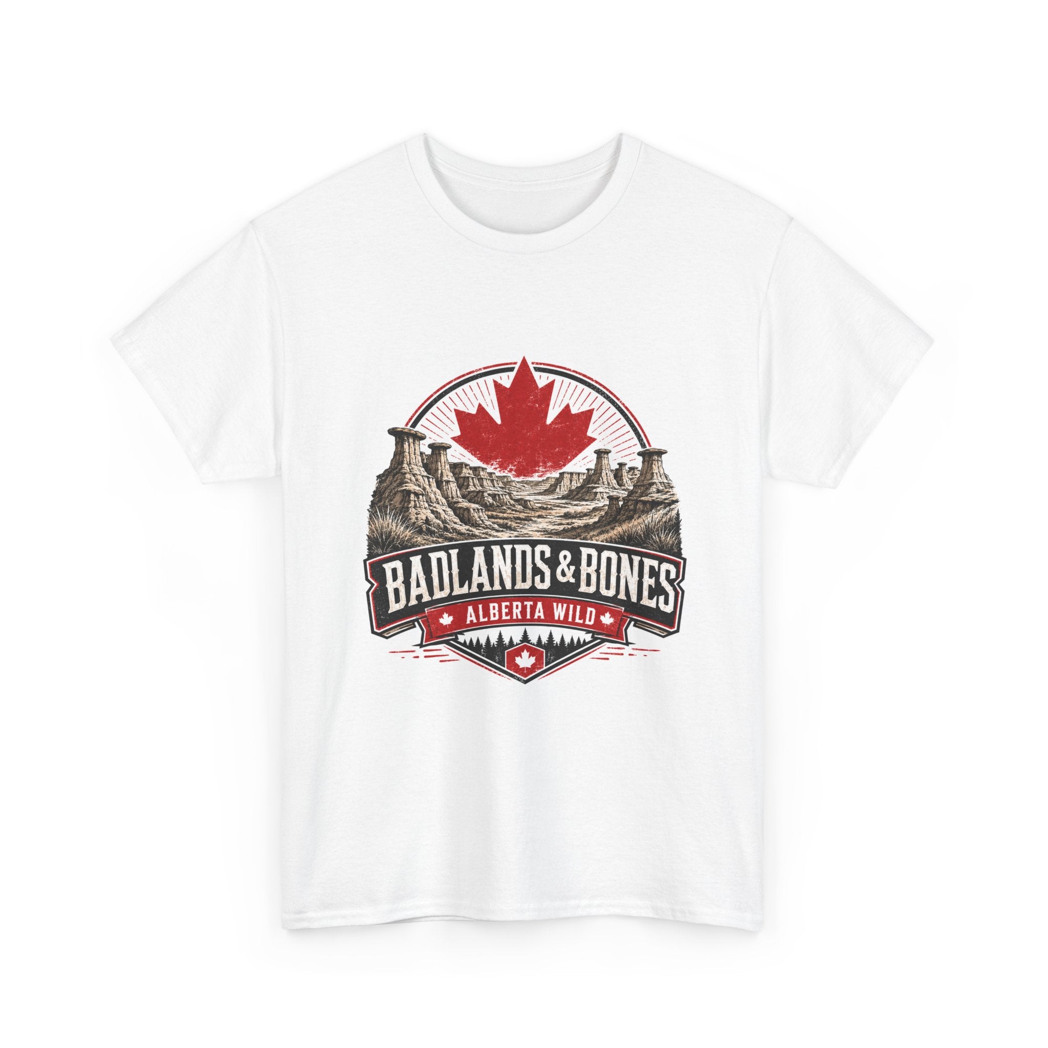 Badlands & Bones Alberta Wild Tee — Canadian Maple Logo T-Shirt