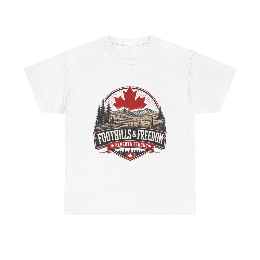 Canada Foothills & Freedom T-Shirt — Alberta Strong Mountain Graphic Tee