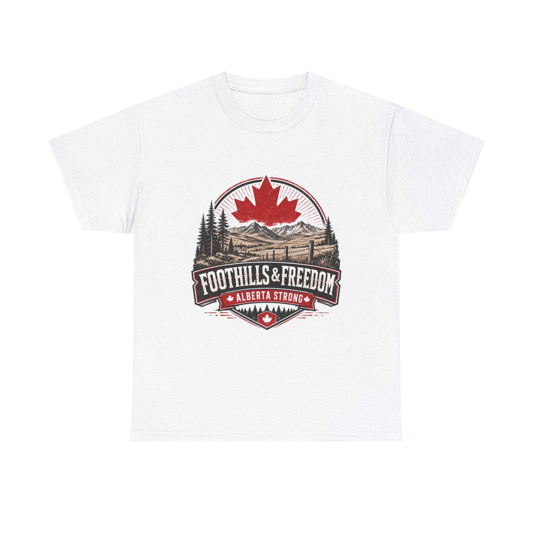 Canada Foothills & Freedom T-Shirt — Alberta Strong Mountain Graphic Tee