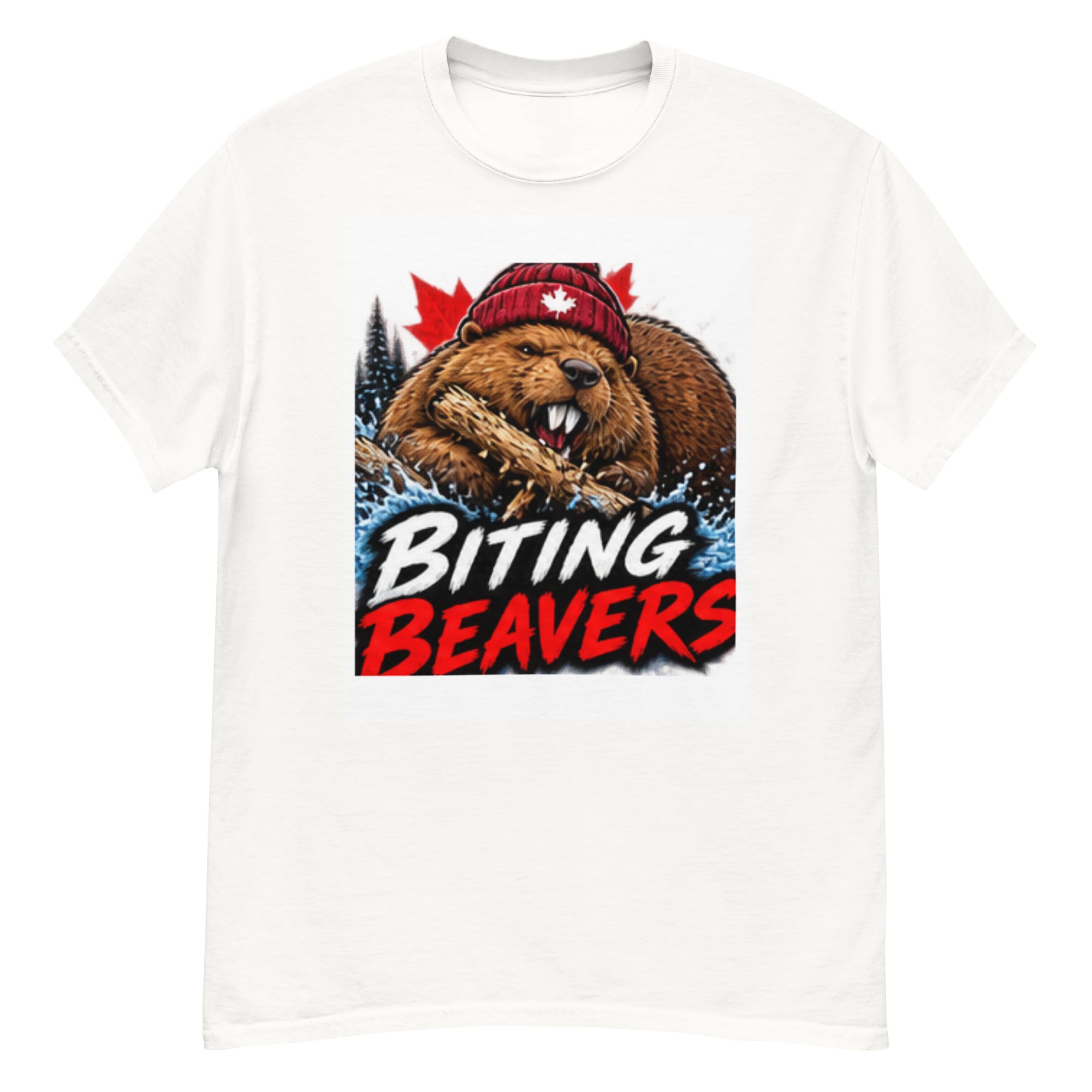 Biting Beavers in Water - Canadian Mascot Series